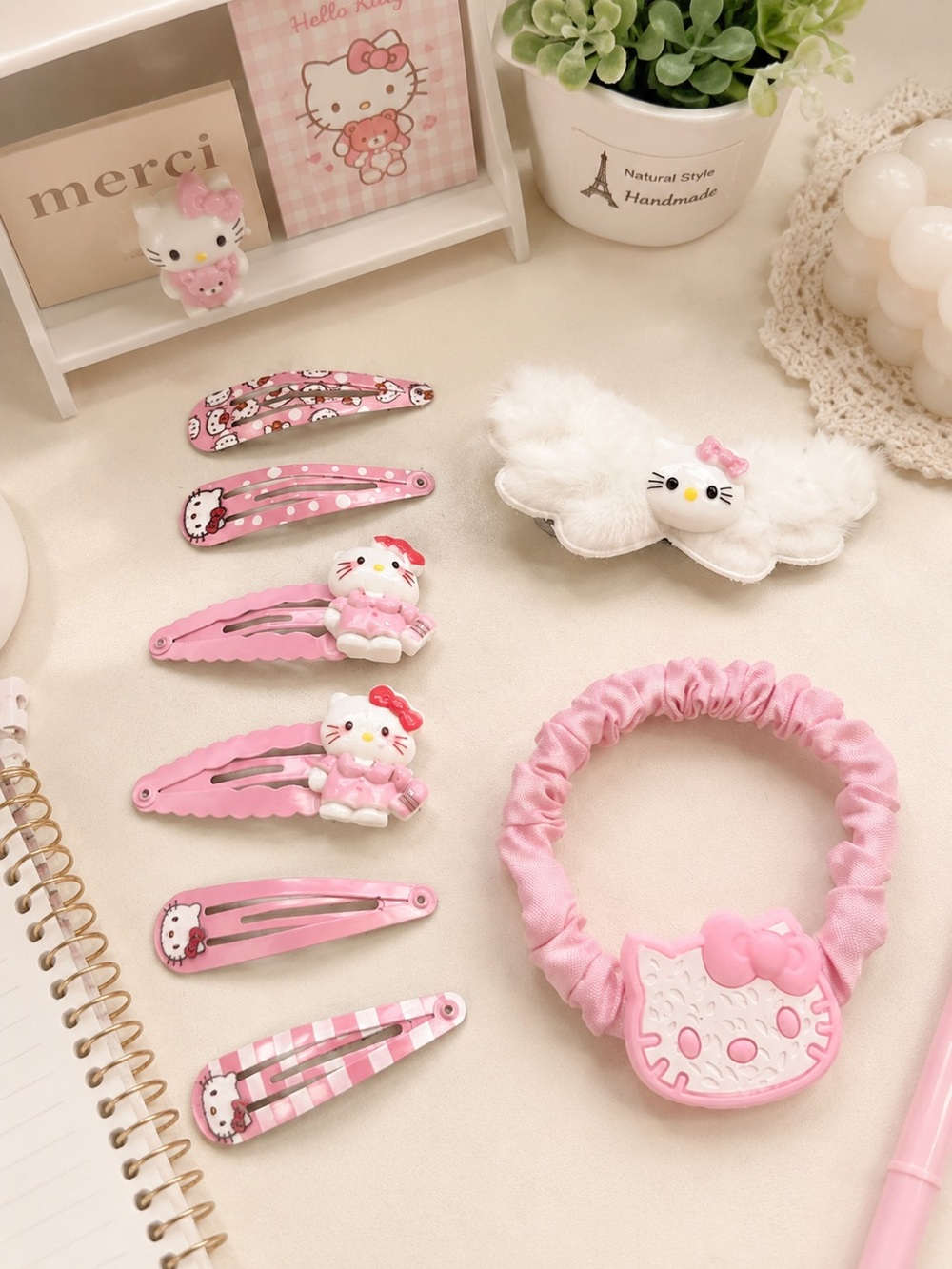 Hello Kitty bundle lot Clip Scrunchie Hair Accessory Set cute Sanrio kawaii gift